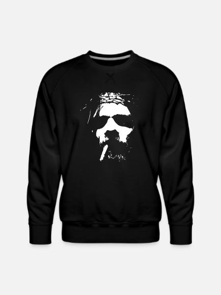 Smoking man with beard - Men's Premium Sweatshirt - black
