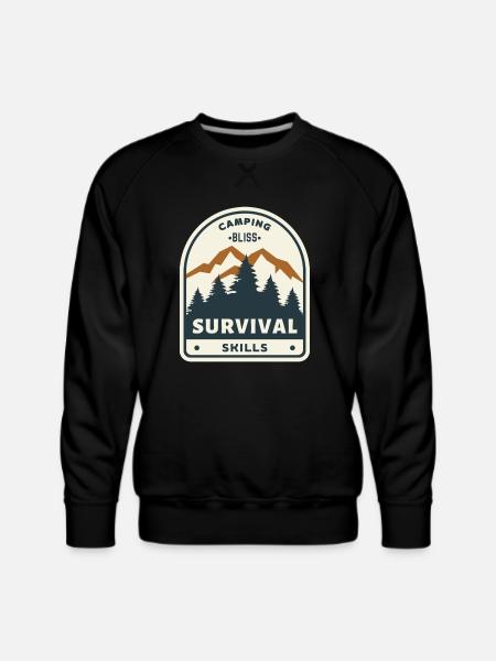 Camping Bliss Survival Skills - Men's Premium Sweatshirt - black