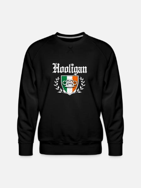 Irish Hooligan Crest vintage distressed look - Men's Premium Sweatshirt - black
