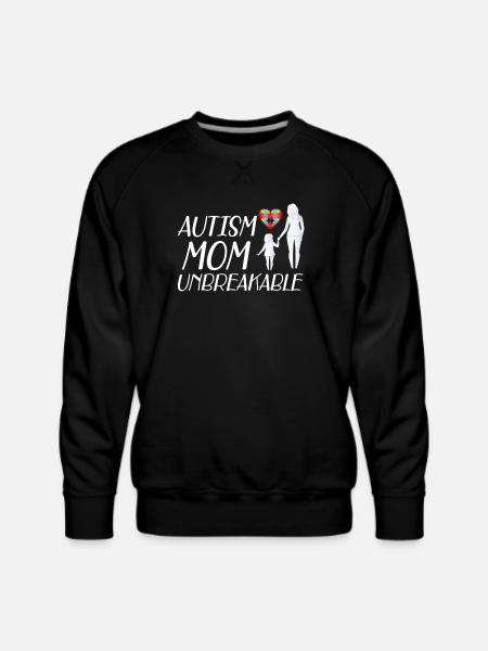 Autism Mom Unbreakable yellow - Men's Premium Sweatshirt - black