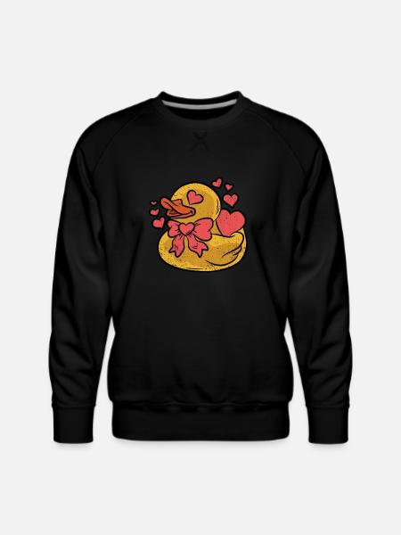 RUBBER DUCKY IN LOVE - Men's Premium Sweatshirt - black