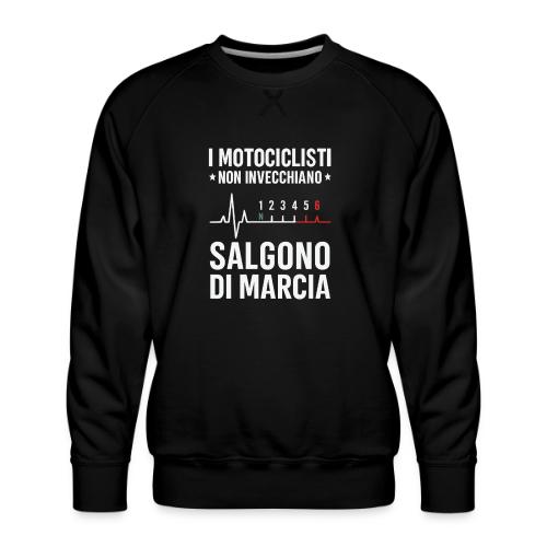 Motorcyclists Never Age Heartbeat Design - Men's Premium Sweatshirt