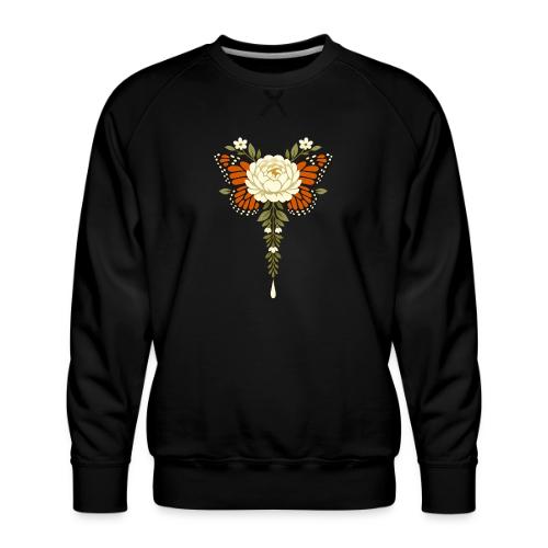 Monarch Butterfly Floral Botanical Art - Men's Premium Sweatshirt