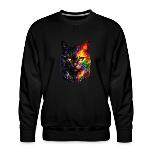 Cosmic Galaxy Rainbow Cat - Men's Premium Sweatshirt