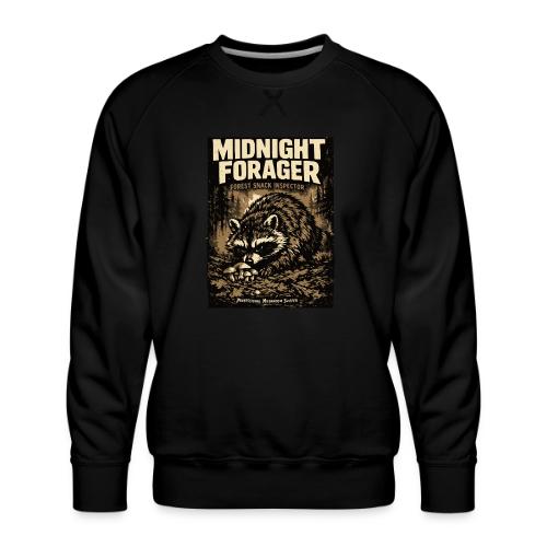 Midnight Forager Raccoon Mushroom Hunter - Men's Premium Sweatshirt