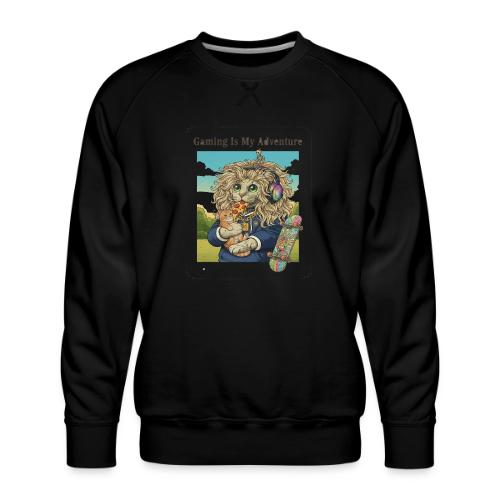 Gaming Cat Adventure: Pizza & Skates - Men's Premium Sweatshirt