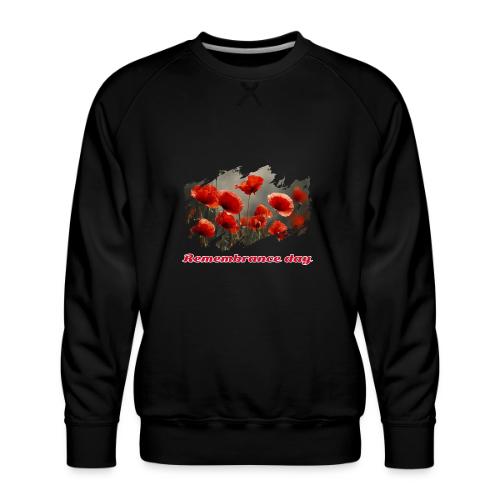 Remembrance Day with poppies - Men's Premium Sweatshirt
