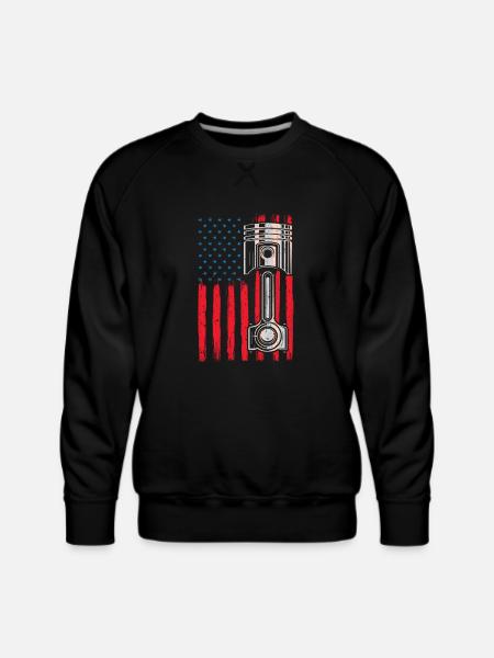 Piston American Flag - Men's Premium Sweatshirt - black
