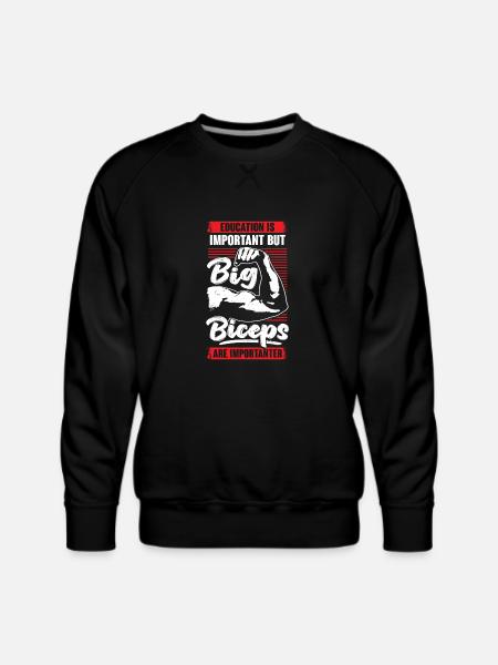 Funny Bodybuilding Biceps Fitness Bodybuilder Gift - Men's Premium Sweatshirt - black