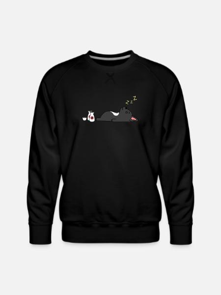 French Bulldog Sake Drunk - Men's Premium Sweatshirt - black