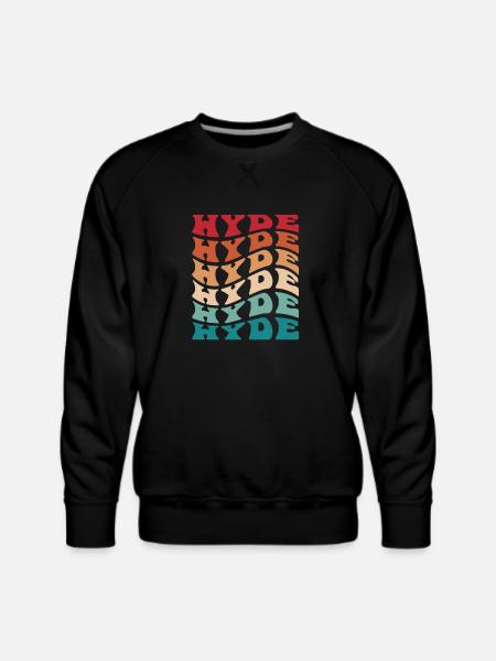 Funny Personalized Hyde Name Themed Apparel - Men's Premium Sweatshirt - black