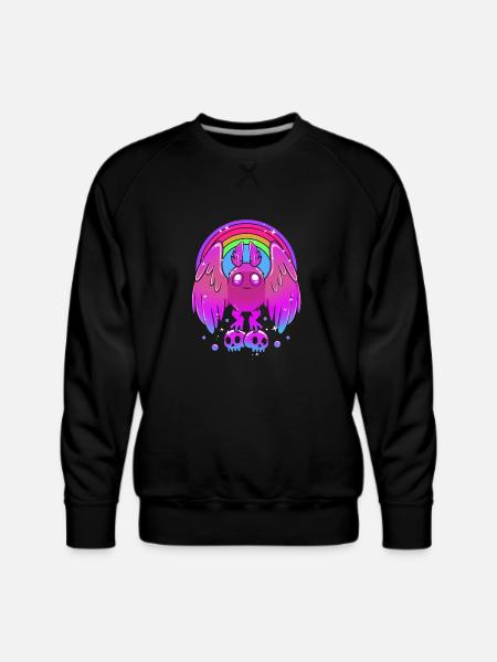 Pastel Gothic Rainbow Mothman - Men's Premium Sweatshirt - black