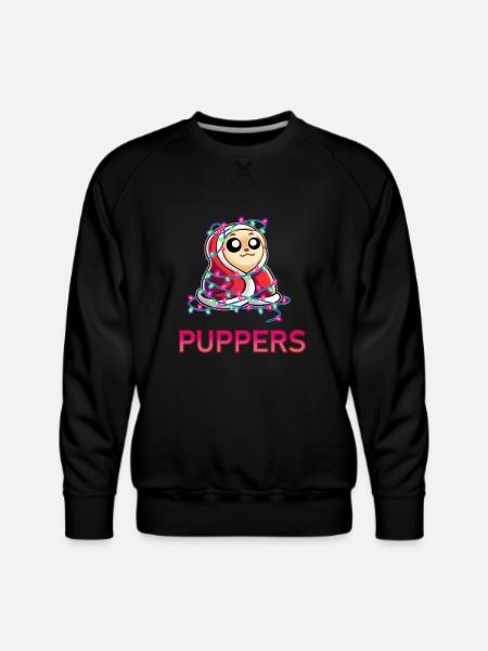 Comfy Christmas Pupper - Men's Premium Sweatshirt - black