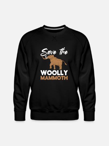 Mammoth Funny Prehistoric Animal - Men's Premium Sweatshirt - black