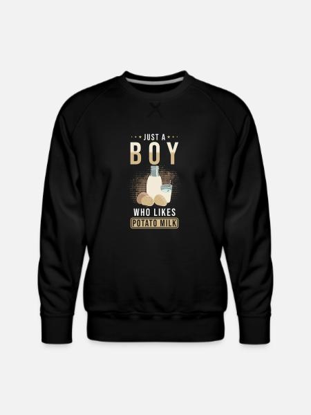 Potato Milk Saying - Men's Premium Sweatshirt - black