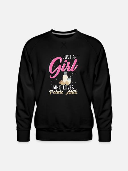 Potato Milk Saying - Men's Premium Sweatshirt - black