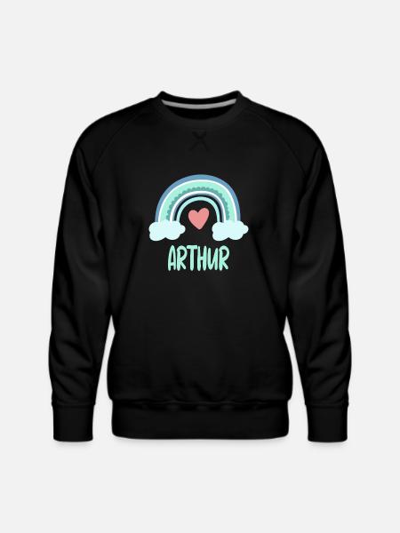 Arthur Name Rainbow Baby - Men's Premium Sweatshirt - black
