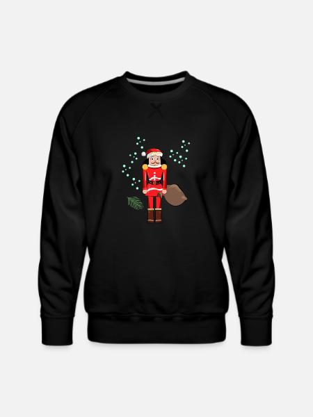 Santa Nutcracker Christmas - Men's Premium Sweatshirt - black