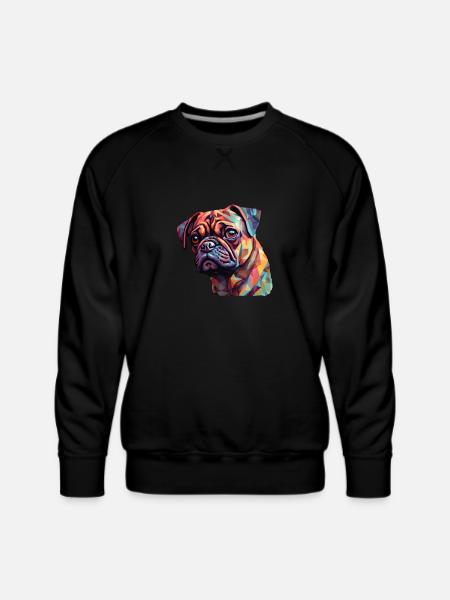 Pug Polygon - Men's Premium Sweatshirt - black