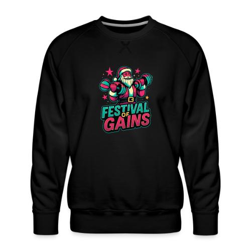 Festival of Gains Funny Gym Santa Christmas - Men's Premium Sweatshirt
