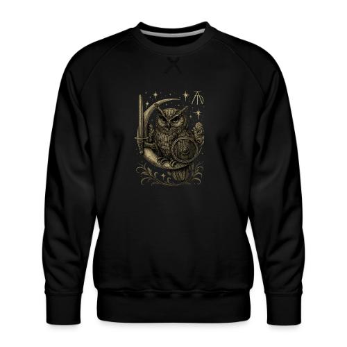 Moon Warrior Owl – Celestial Strength Tee - Men's Premium Sweatshirt