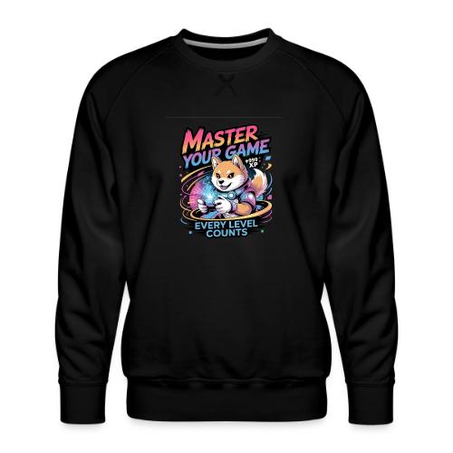 Cute Gamer Shiba Inu Level Up - Men's Premium Sweatshirt