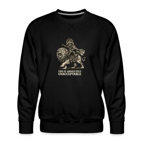 Funny Raccoon King Riding Lion Vintage Meme Art - Men's Premium Sweatshirt