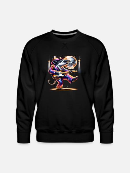 Disco Ball Guitar Tapir - Men's Premium Sweatshirt - black