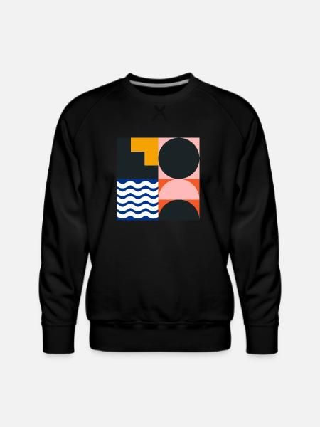 Abstraction Basic Shapes - Men's Premium Sweatshirt - black