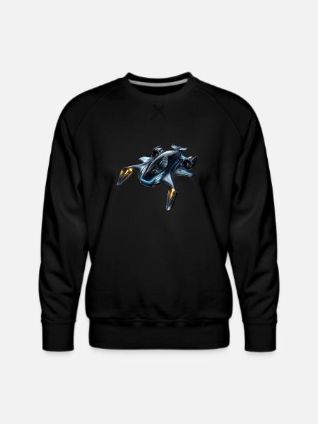 Sleek Futuristic Flying Car - Men's Premium Sweatshirt - black