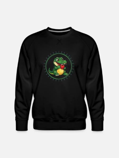 Alligator Apple Cute - Men's Premium Sweatshirt - black