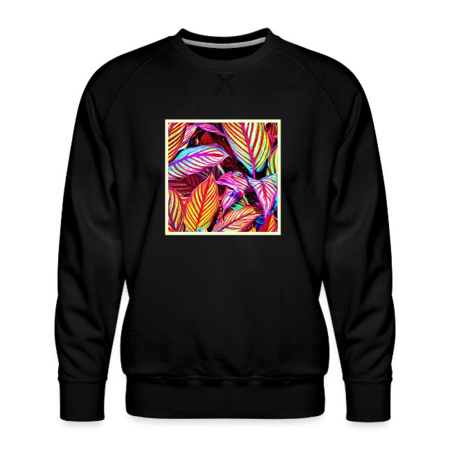 Striped Neon Leaves Design