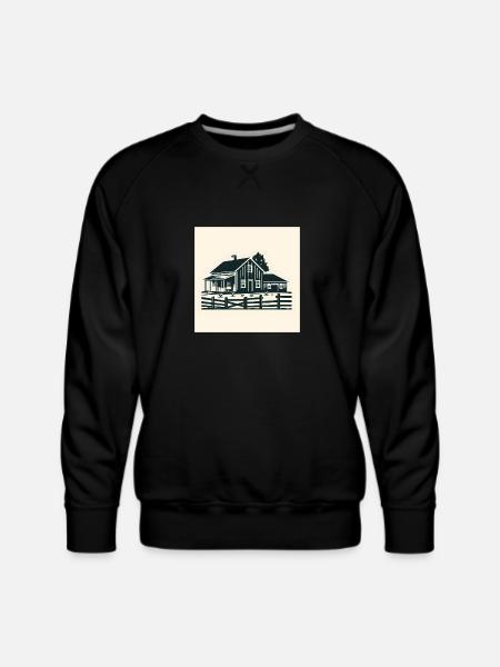 Rustic House Silhouette T-Shirt - Men's Premium Sweatshirt - black