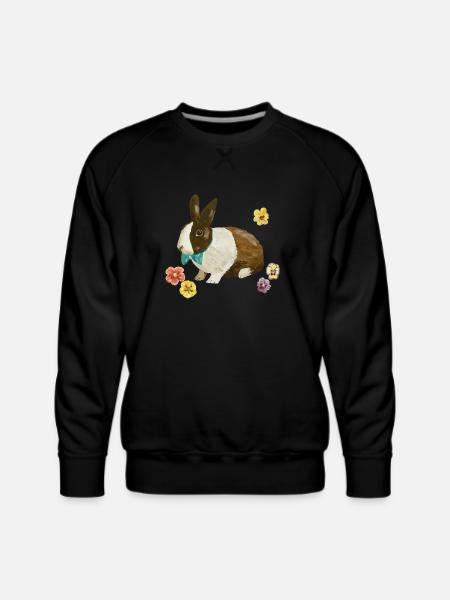 Black And White Bunny - Men's Premium Sweatshirt - black