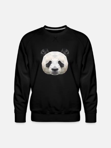 Panda Polygonal - Men's Premium Sweatshirt - black