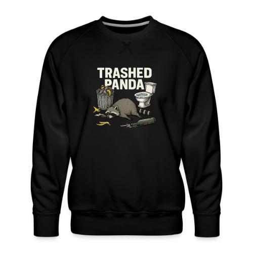 Trashed Panda – Funny Drunk Raccoon Cartoon - Men's Premium Sweatshirt