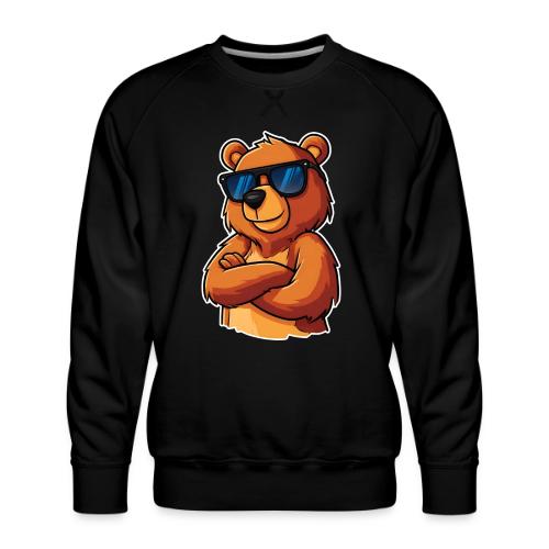 Cool Bear Sunglasses Cartoon Design - Men's Premium Sweatshirt