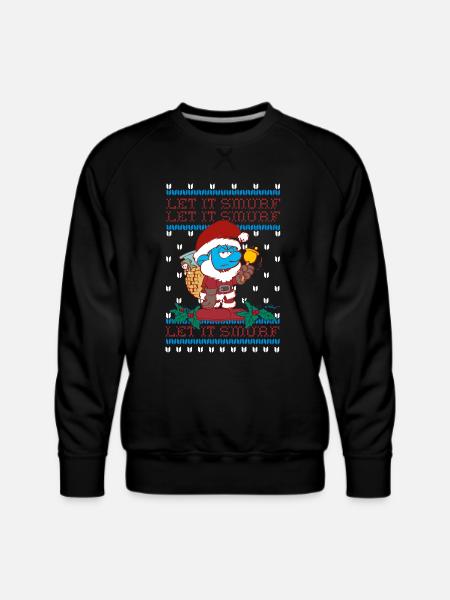 The Smurfs Papa Smurf Let It Smurf - Men's Premium Sweatshirt - black