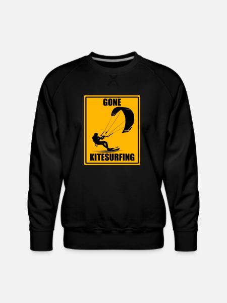 Gone Kitesurfing Sign - Men's Premium Sweatshirt - black