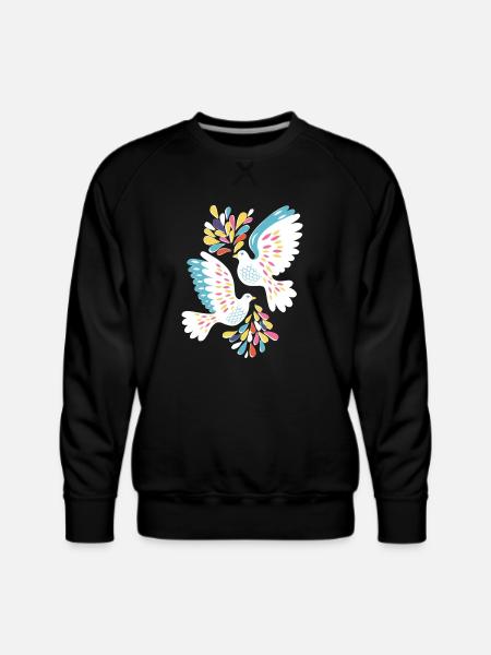 Peace Doves - Men's Premium Sweatshirt - black