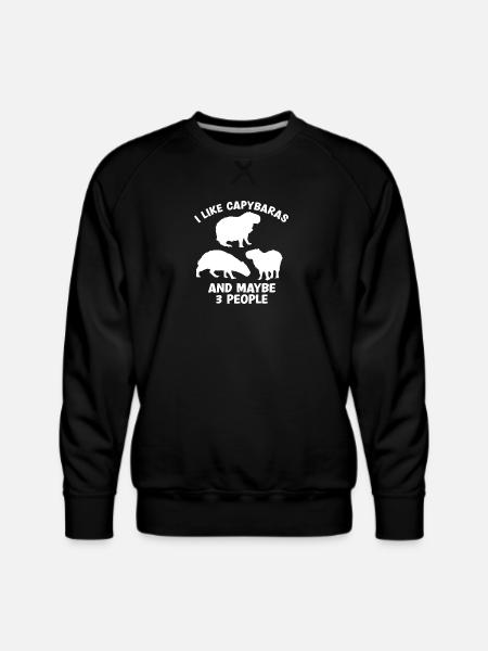 Capybara zoo animal design - Men's Premium Sweatshirt - black