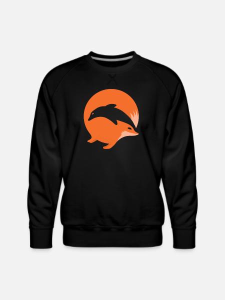 Fox or Dolphin in this fun optical illusion - Men's Premium Sweatshirt - black