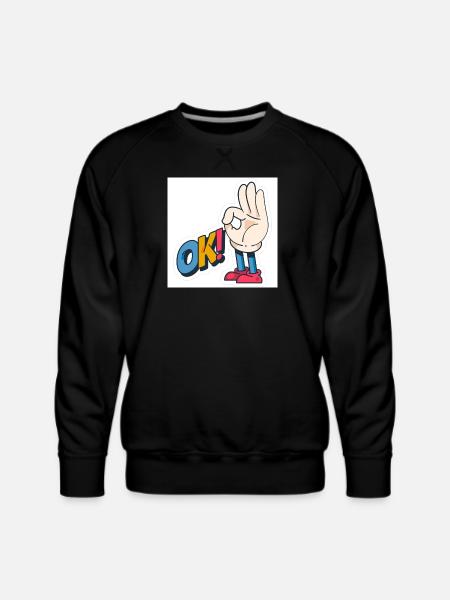 Hand Gesture OK with Bold Text - Men's Premium Sweatshirt - black