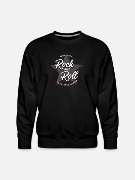 Born to Rock and Roll Star Design - Men's Premium Sweatshirt - black