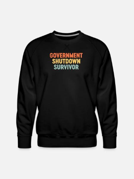 Government Shutdown Survivor - Men's Premium Sweatshirt - black