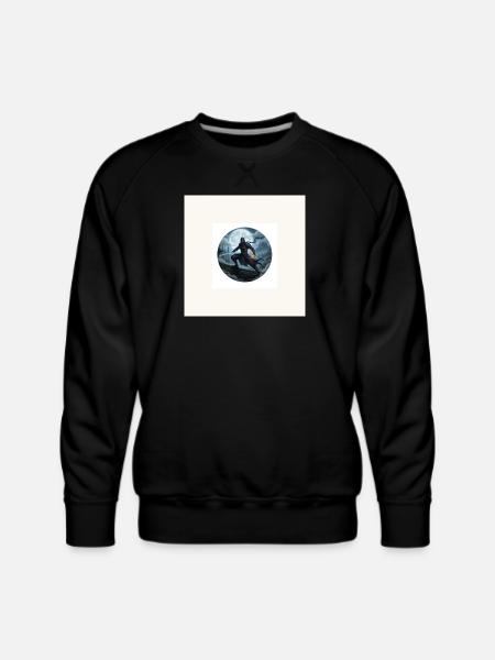 Moonlit Shadow Ninja Circle - Men's Premium Sweatshirt - black