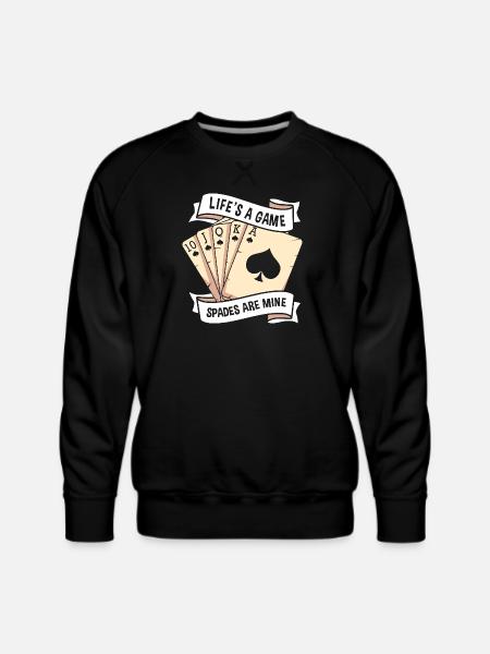 Spades Casino Card Game - Men's Premium Sweatshirt - black