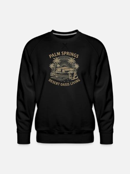 Desert Oasis Sunset Bench - Men's Premium Sweatshirt - black