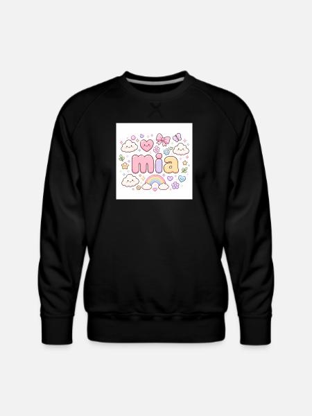 Mia Rainbow Cloud Cute Design - Men's Premium Sweatshirt - black