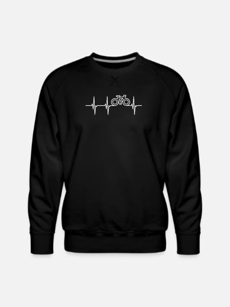 Heartbeat Biker ECG - Men's Premium Sweatshirt - black